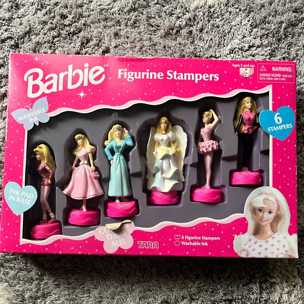Set of 6 Barbie Figurine Stampers 1996